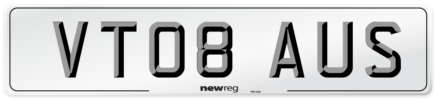 VT08 AUS Number Plate from New Reg